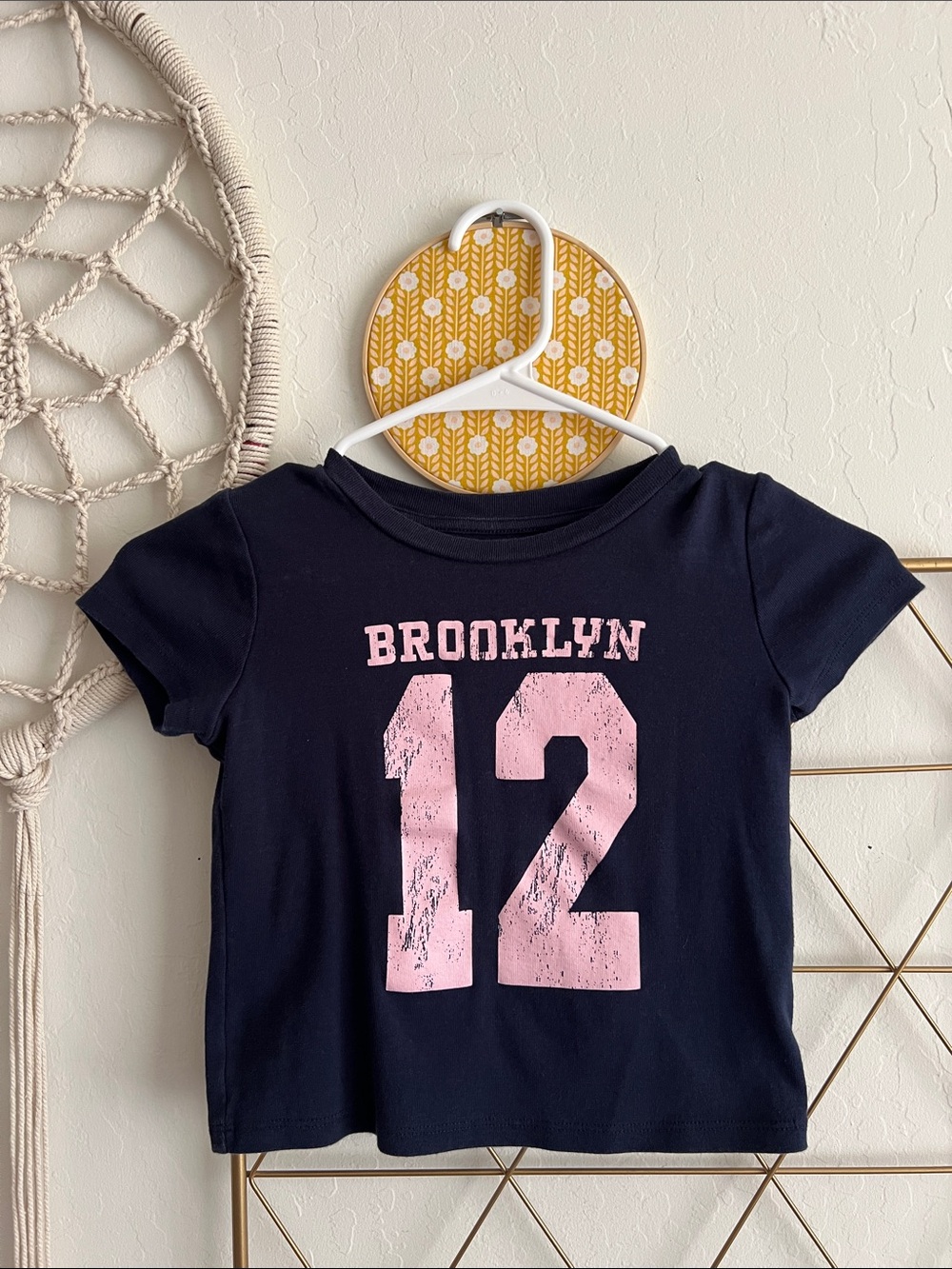 M (8) | Art Class Girls Brooklyn 12 Graphic Tee - Navy & Pink